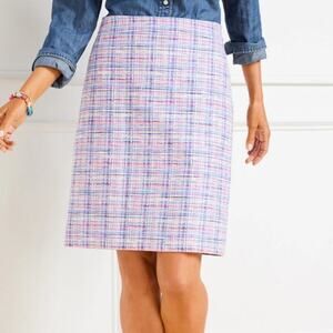 Talbots Tweed A-Line Skirt Multi Plaid Plus Size 16